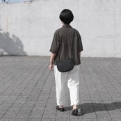 ラウンドショルダーバッグ ブラック