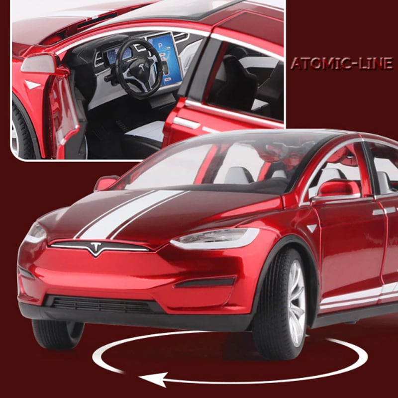 テスラ MODELX 1/24 ミニカー 全5色 ライト点灯 エンジンサウンド 合金