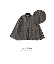 CUORE STORE/ウール混 リブ襟チェックジャケット