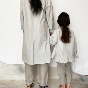 [ Kids ] カスミソウ刺繍ライトコート -light gray- 梅雨寒軽量アウター