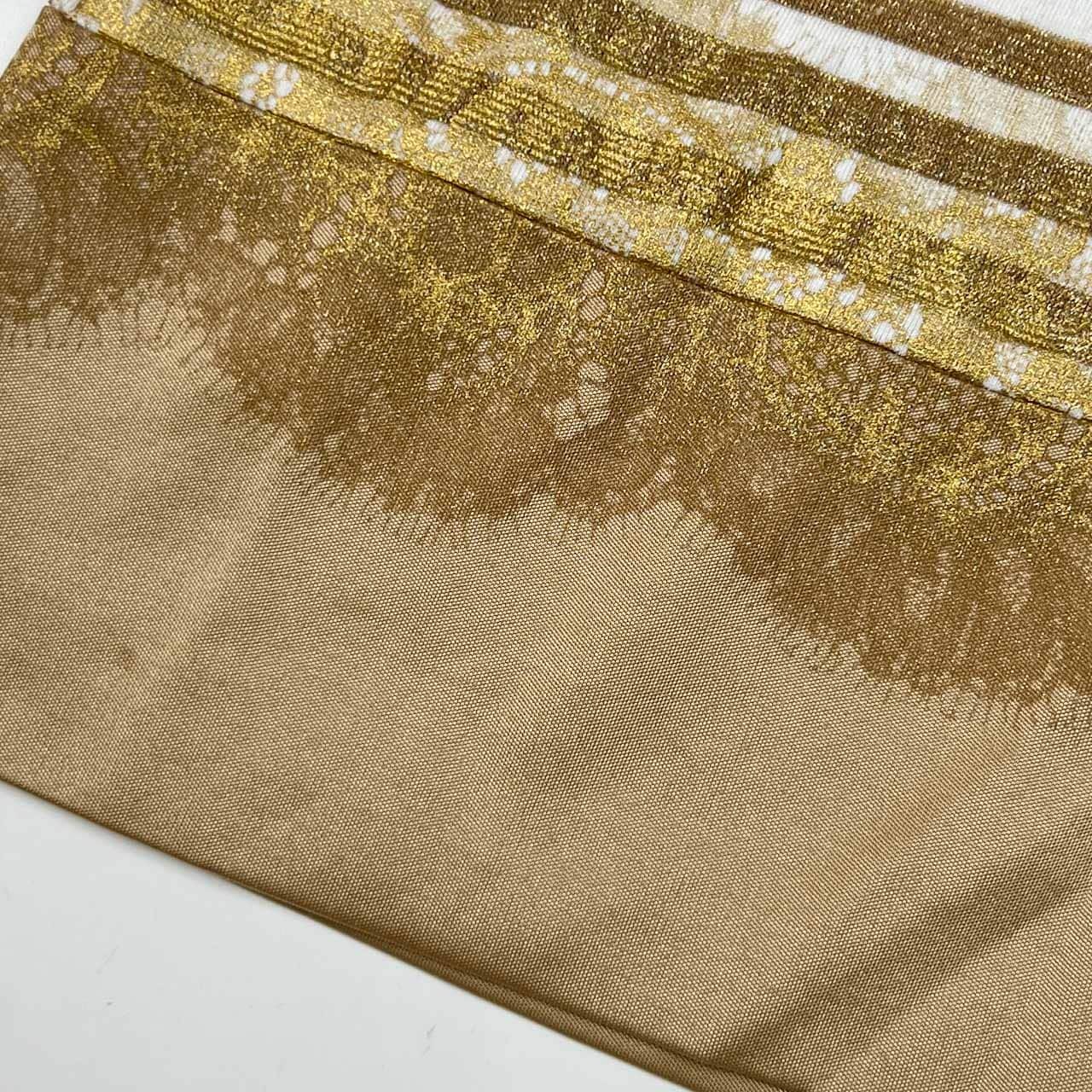 Leilian レリアン ボーダー ラメ 七分袖 Tシャツ カットソー 11/ホワイト×ベージュ系 レディース