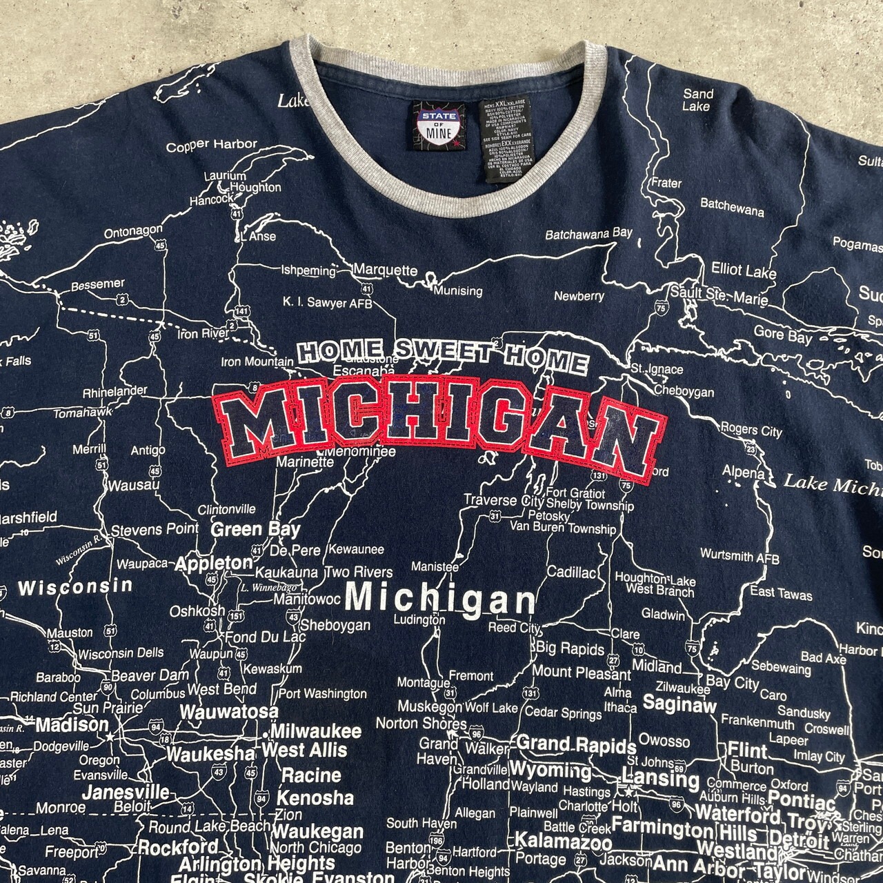 ビッグサイズ 90年代 MICHIGAN マップ オールオーバープリント 