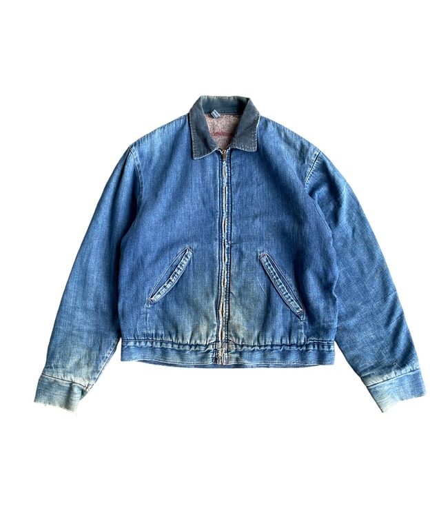 Vintage 60s corduroy collar denim jacket -SCOVILL ZIP-