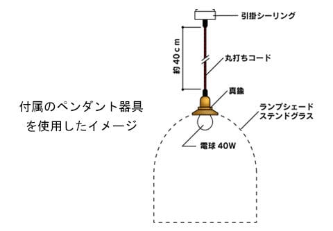 星をちりばめた吊ランプ（ステンドグラスの吊りランプ）（ペンダント