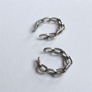 s925　鎖のサークルシルバーイヤーカフ