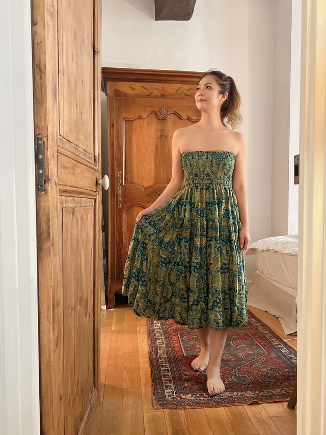 【フランス】2WAY ベアトップワンピース/スカート