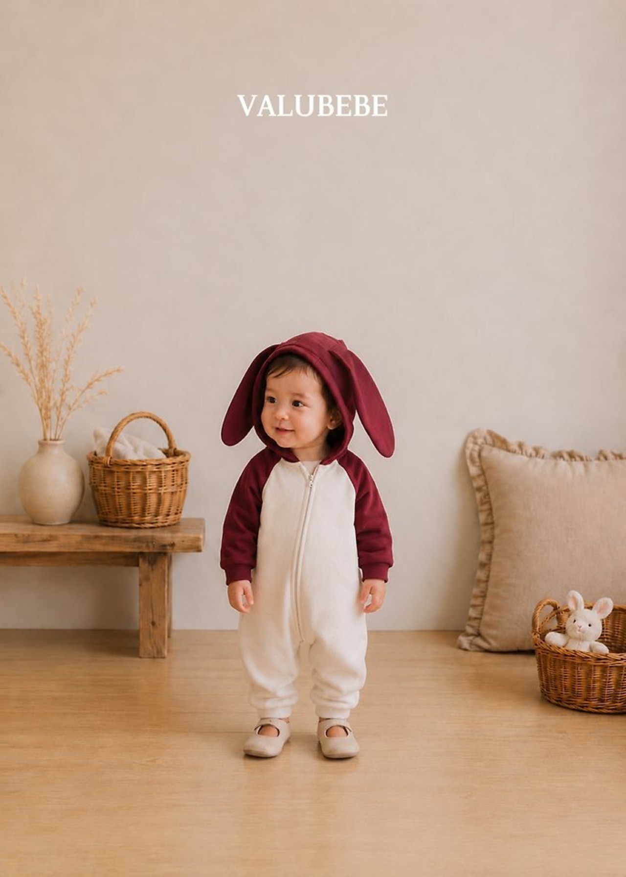 韓国子供服 / 26Autumn / 〖取寄〗valubebe / バーニー フード ジャンプスーツ/ ベビー服  *6M~18M *
