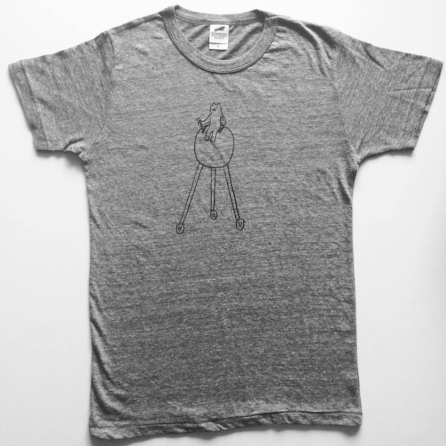 「makomo　Tシャツ（丸クルマ）　グレー　Sサイズ」 - メイン画像