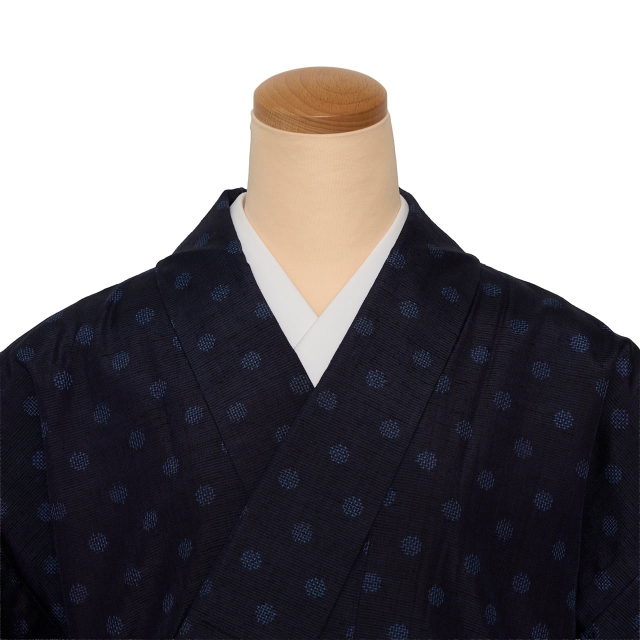 水玉模様の十字絣 紬単衣着物【中古】 | かわの屋