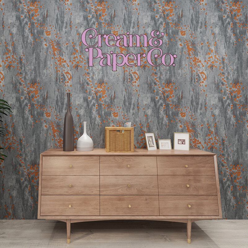 【切り売り】コンクリートグレー × メタリックゴールド Texture wall 3L10095LV for DIY 53㎝ リピート64㎝