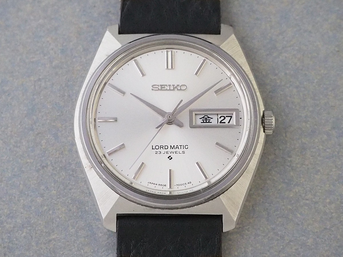 精度良好】SEIKO ロードマチック 黒文字盤 ビンテージ自動巻き時計