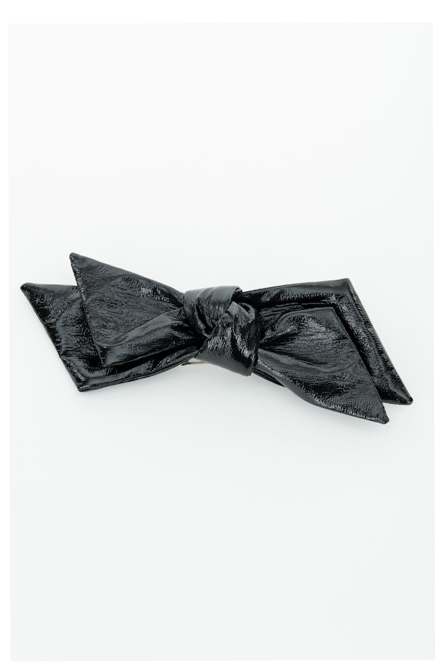 【25AW】FETICO フェティコ / FAUX LEATHER BOW HAIR CLIP