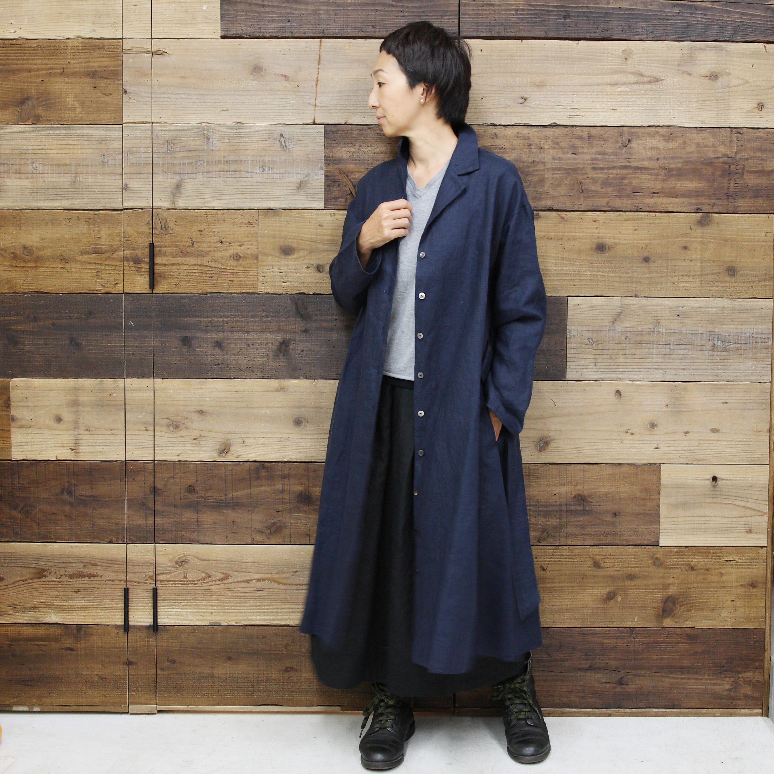 大人 ロングシャツ ジャケットワンピース