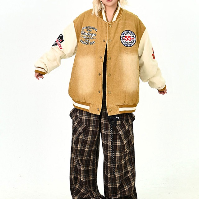 ヴィンテージワッペンカレッジスタジャン   R01117