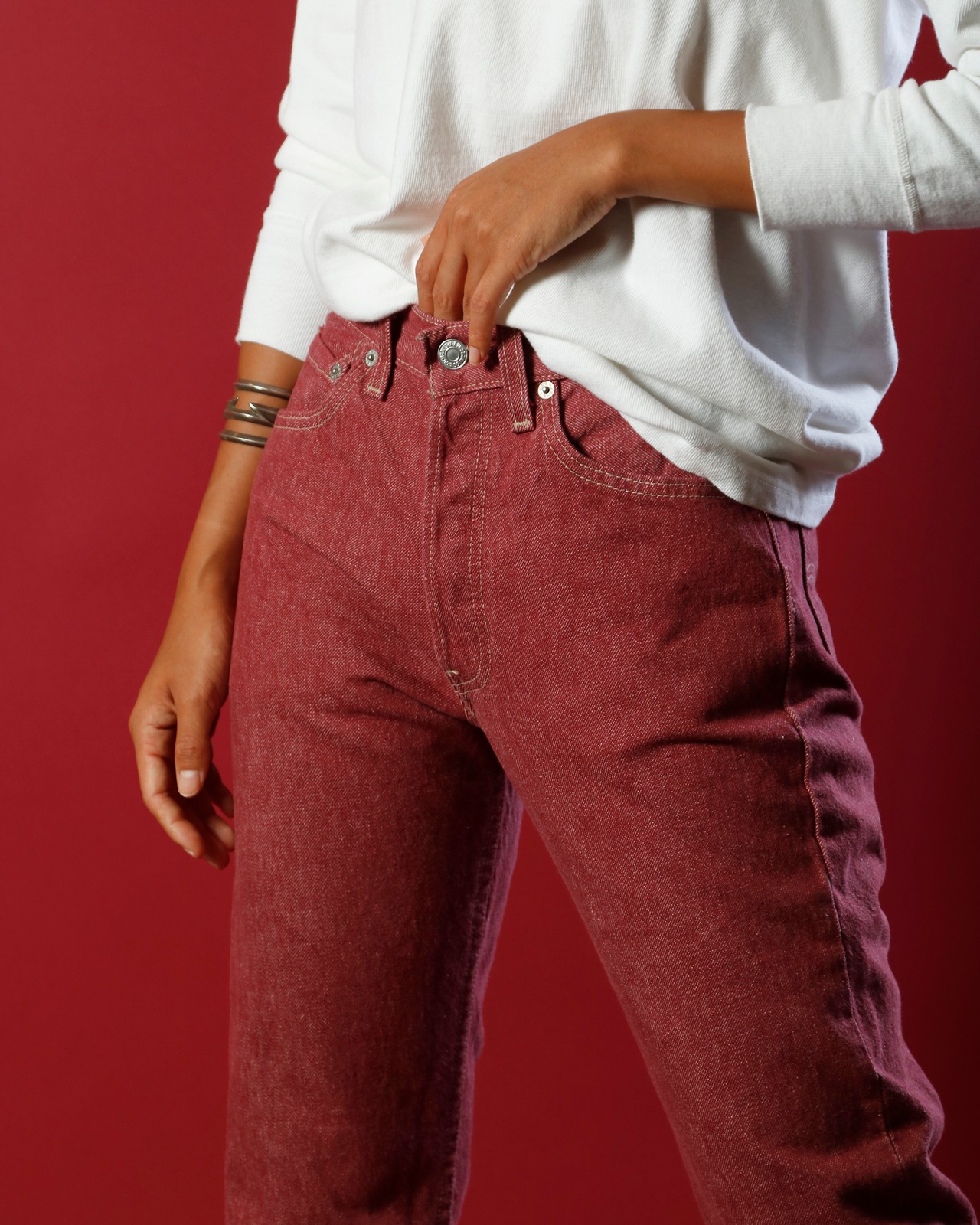 1990's Levi's / 6501 Color Denim - Red