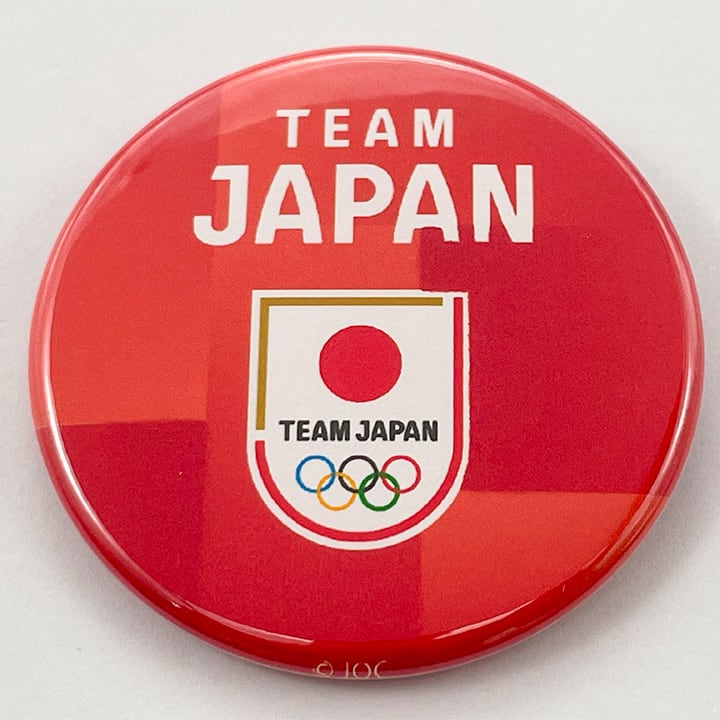 TEAM JAPAN 缶バッジ モザイク柄 RED TJ029 | チームジャパン