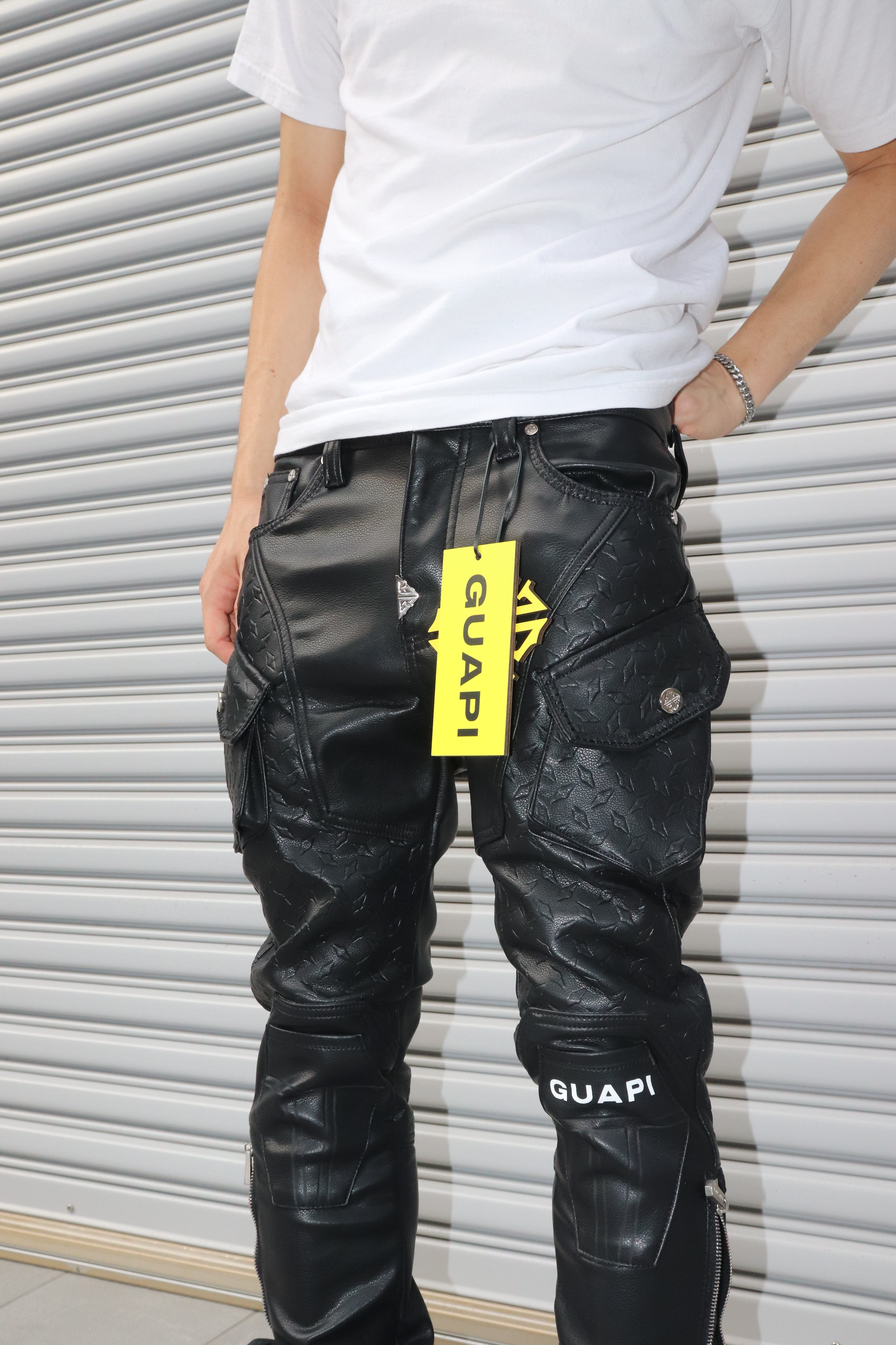GUAPI -Black Coffin Arc Leather Pant- | Highflyer