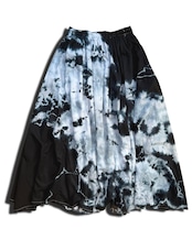 【セットアップ可】タイダイ黒染めスカート ダルメシアン