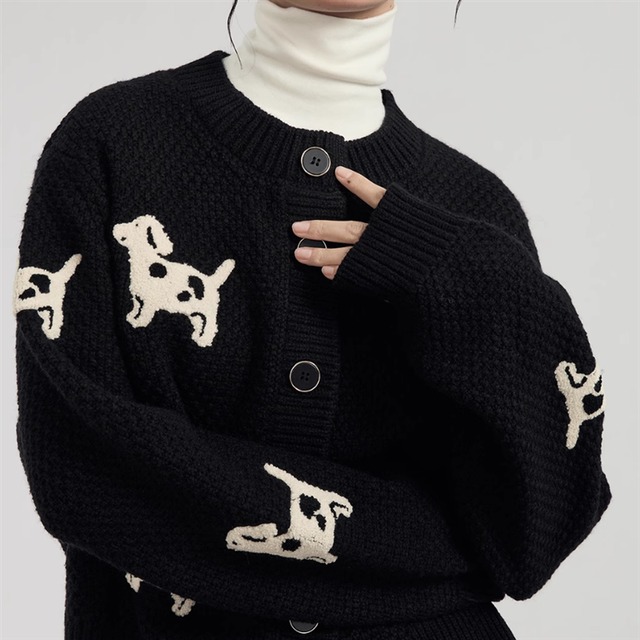 ドッグデザインカーディガン　10974