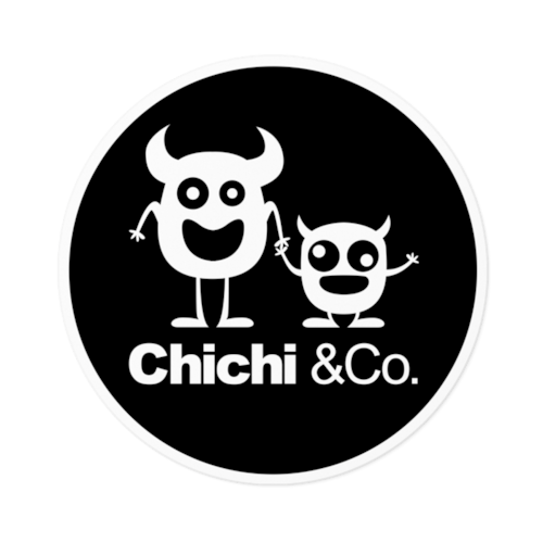 Chichi &Co. 丸ステッカー 100x100mmブラック