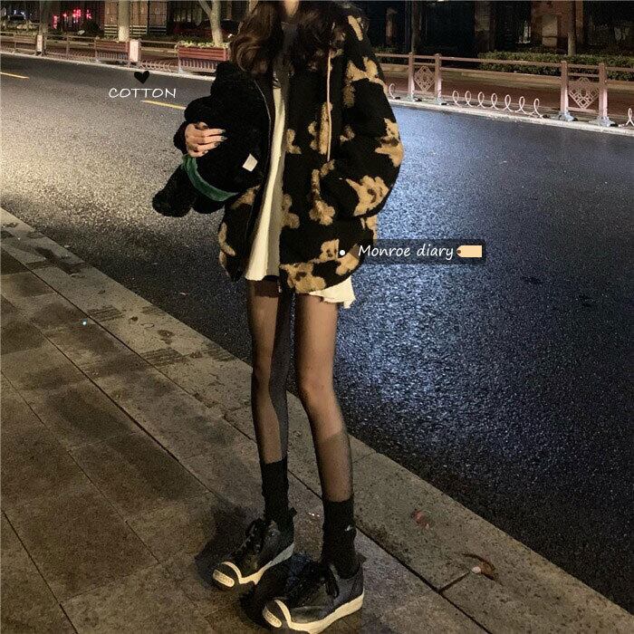 ウールコート オータムウィンターフードベルベットルーズトップス ロング 秋物 冬物 モンロー44942365898