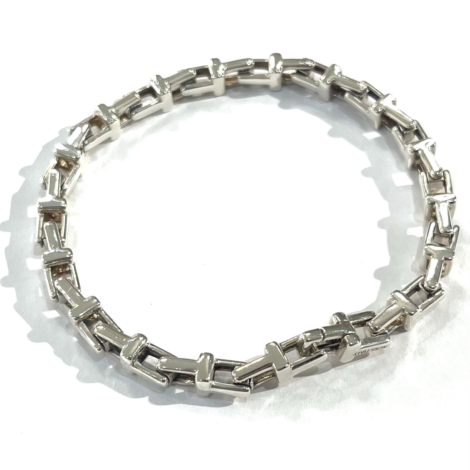 激レア【TIFFANY&CO. 】2492 Tモチーフ リンクシルバーブレスレット
