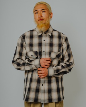 Heavy Flannel L/S Shirt｜BLK×BGE×OFF