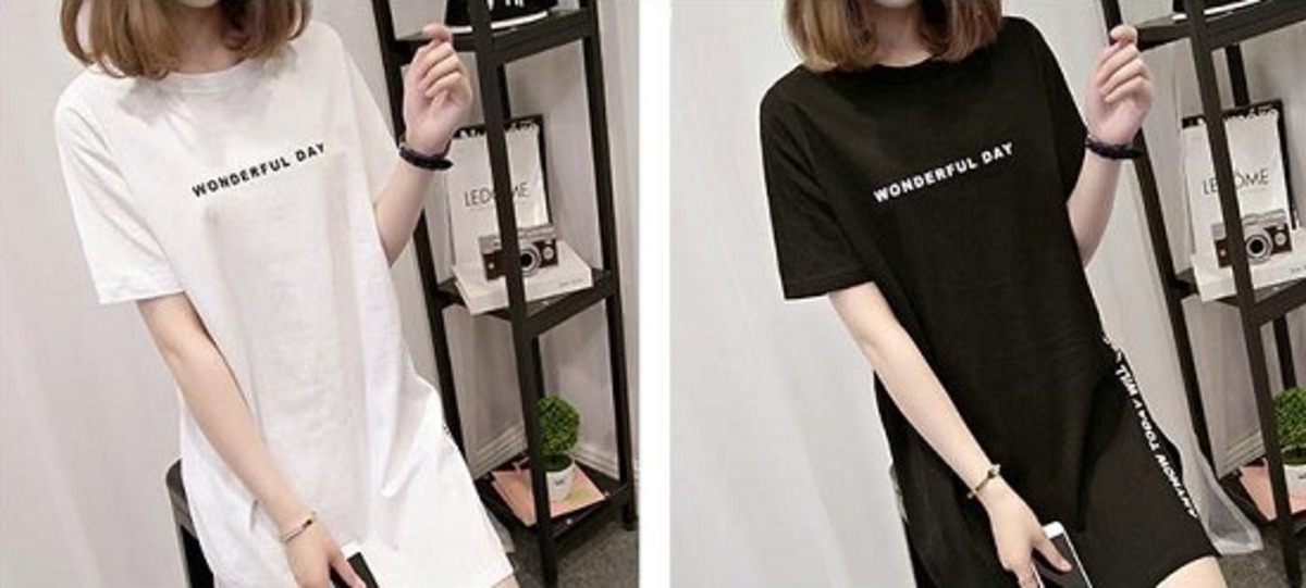 ミニワンピみたいな丈感の半袖Tシャツ】トップス カットソー Tシャツ 