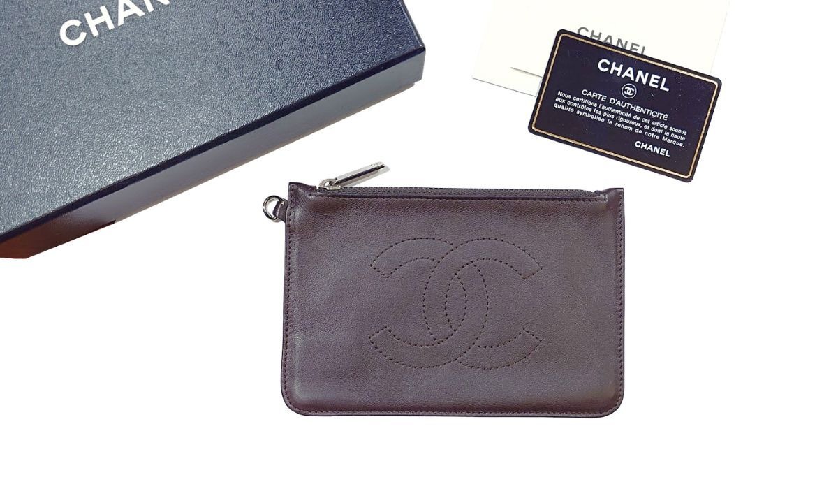 CHANEL シャネル ポーチ ラムスキン ココマーク ココステッチ 04年製 9 