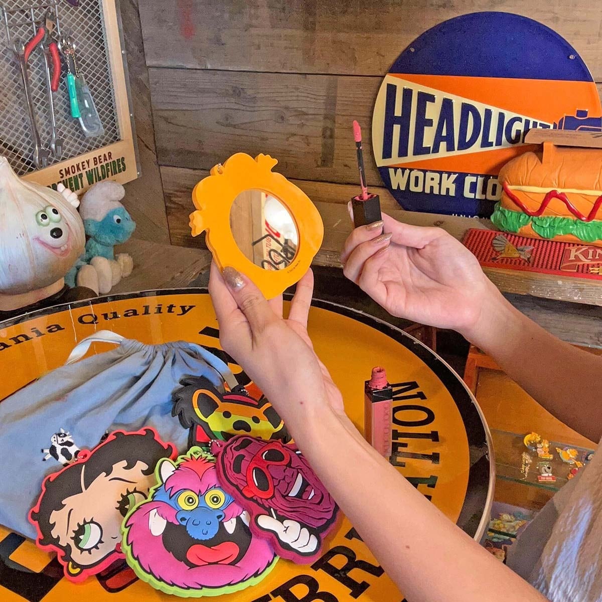 アメキャラ☆ラバーミラーキーチェーン | アメリカン雑貨 プラウドワークス