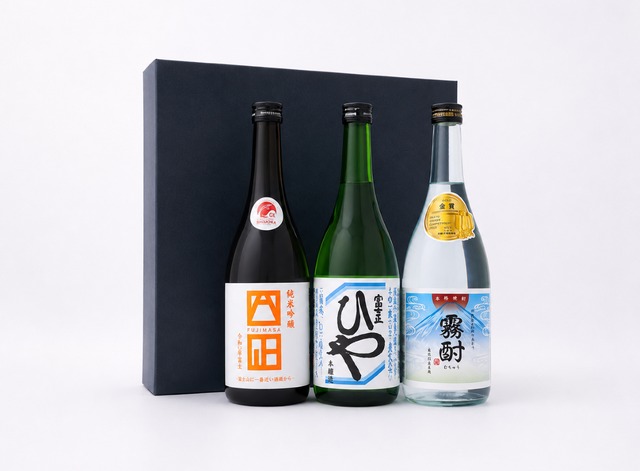 【個人様お中元】純米吟醸令和誉富士と 夏の原酒ひや＋霧酎付き【送料無料】