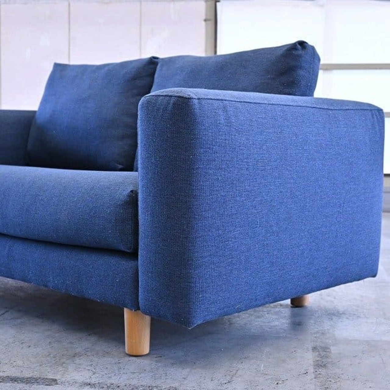 koala 8万「コアラソファー」2人掛けソファ オーク材 ファブリック 2p アームレス 布 シンプル コアラ マットレス 椅子 ラブソファ【中古家具/中古インテリア/USED家具ユーズド家具/リサイクル】