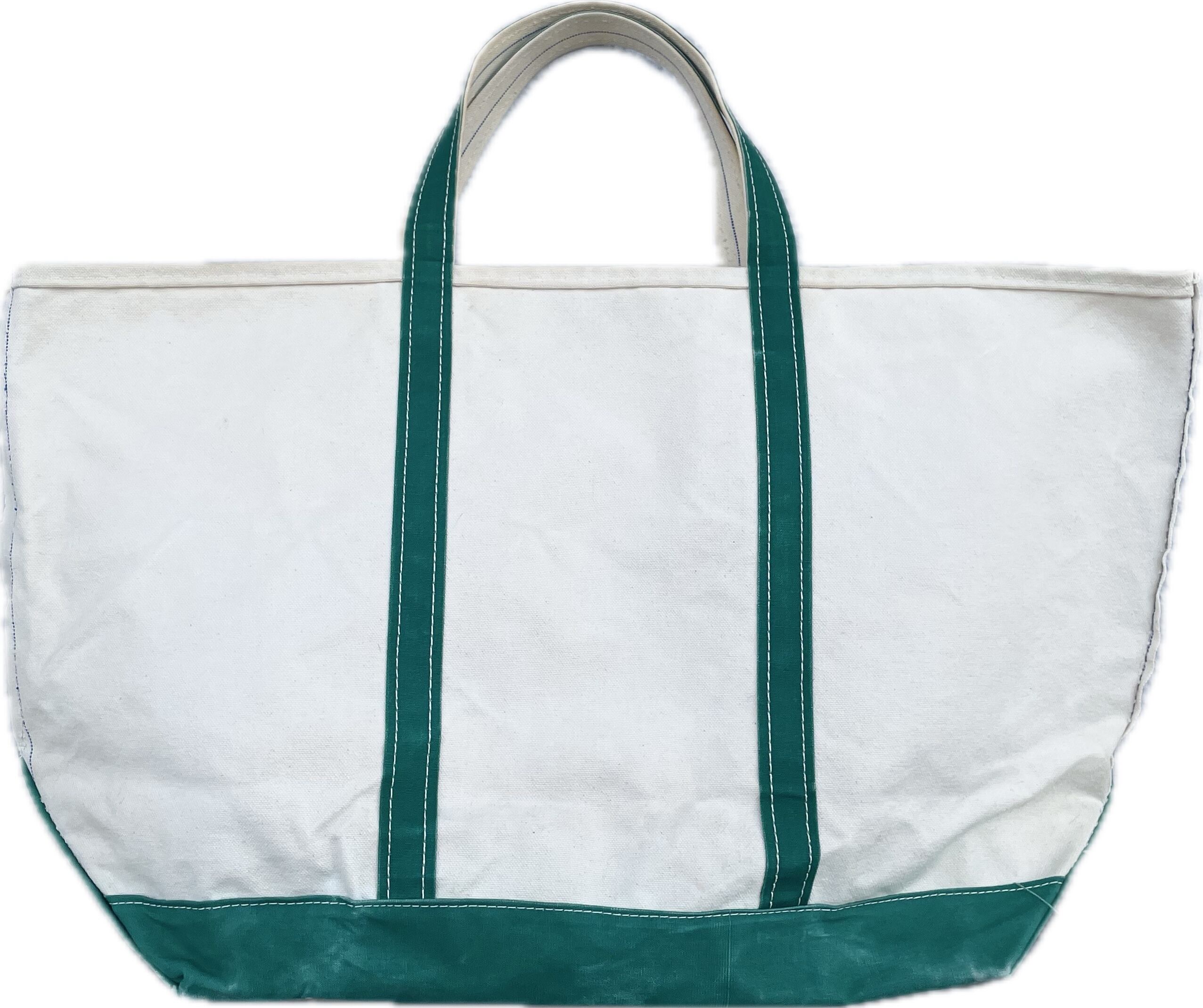 80s VINTAGE USA製 L.L.BEAN BOAT&TOTE GREEN×NAVY LARGE 80年代 