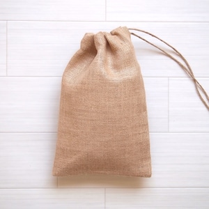 ジュート巾着袋（口紐付） サイズM 20cm×30cm　5枚セット