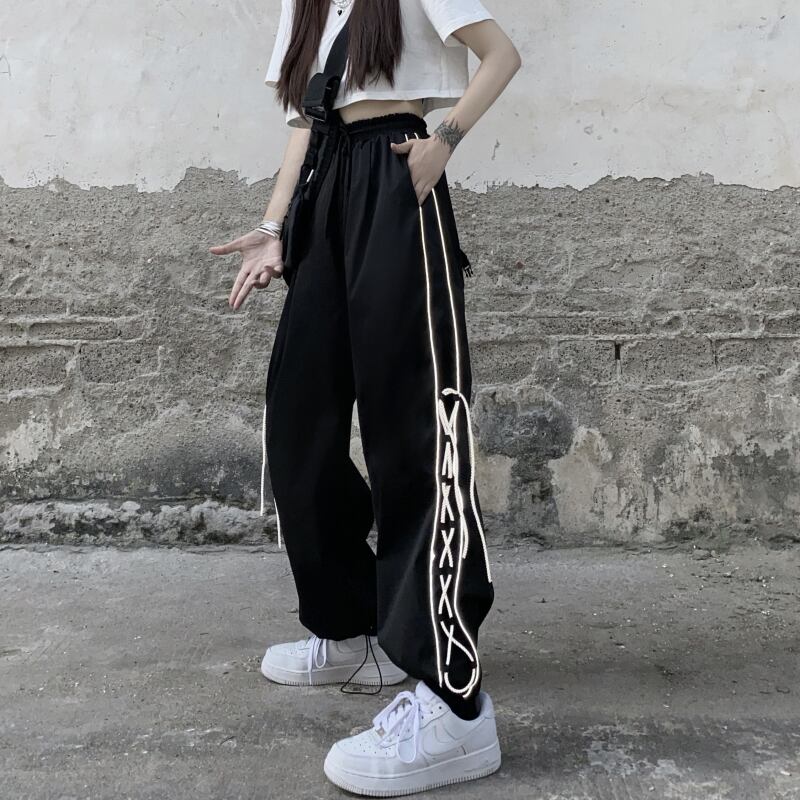 スタイルパンツ レディースギャザーカジュアルサマー薄手ワイドレッグハイウェストウェスト ストリート 夏物 ワイドパンツ ケッペル75664269043