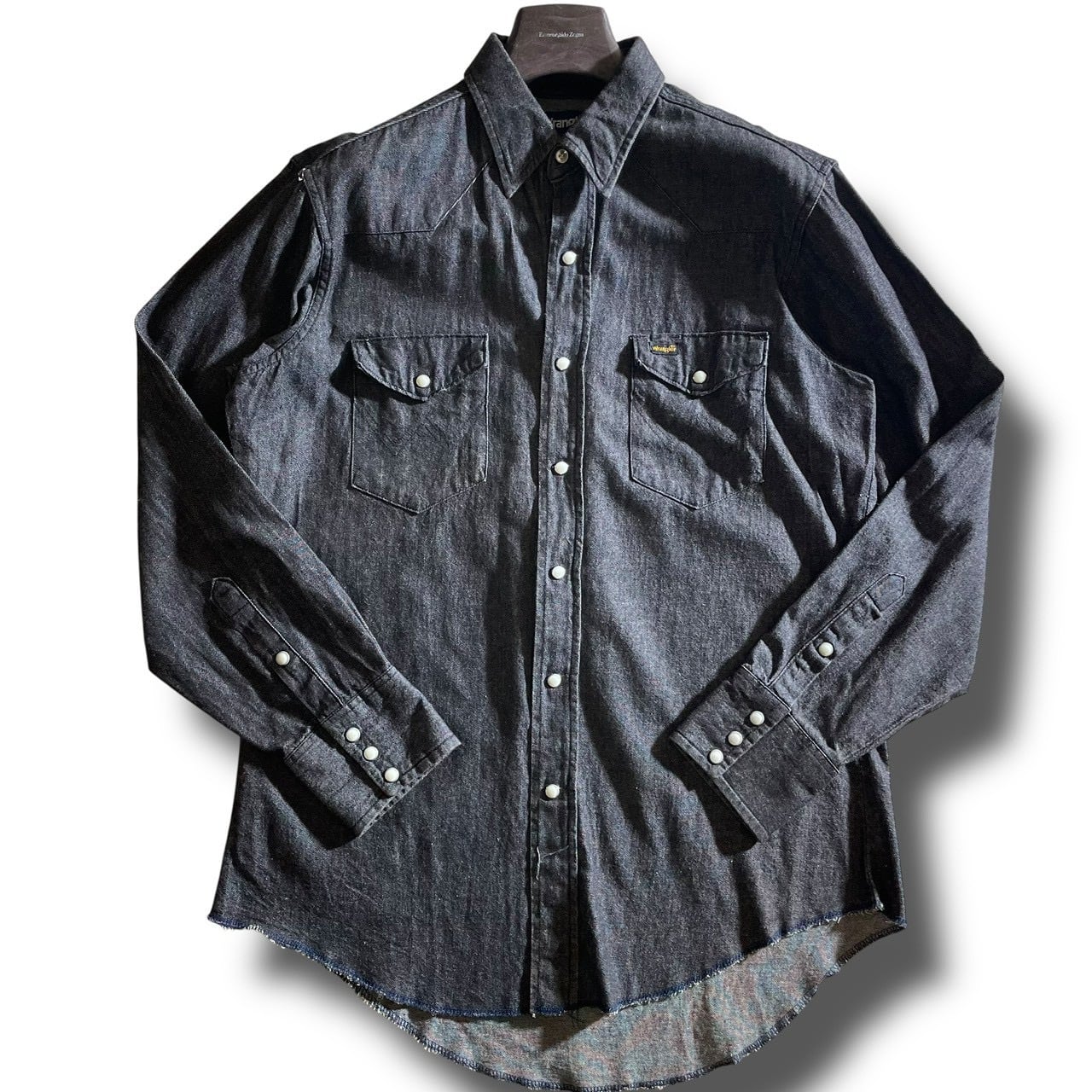 Wrangler 80s USA製 先染めブラック ウエスタン デニムシャツ 70127BK