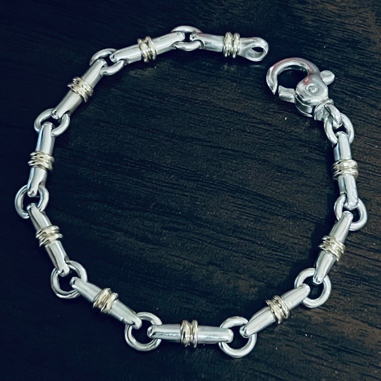 VINTAGE TIFFANY & CO. Bridle Link Bracelet Sterling Silver & 18K 