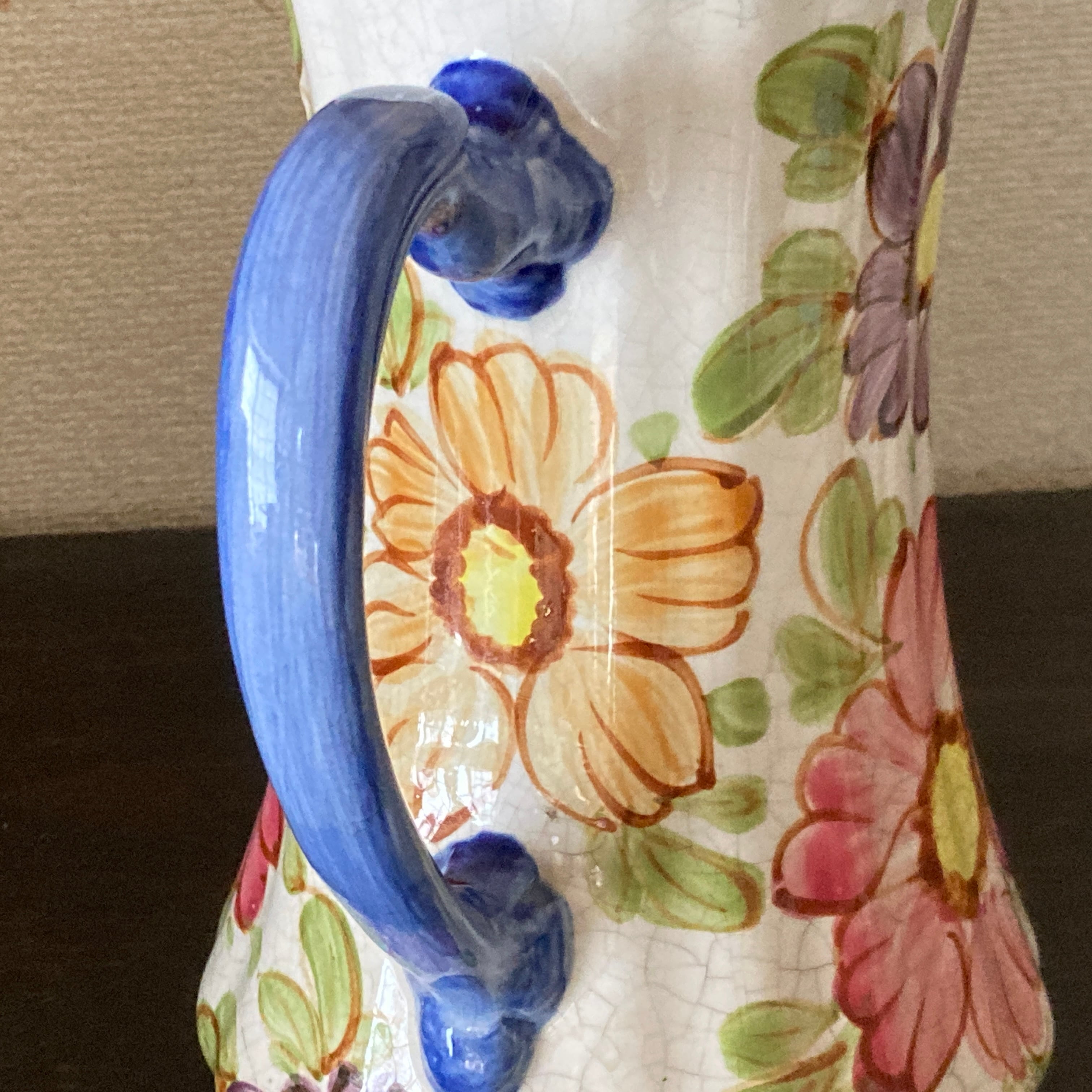 ☆花瓶やピッチャーに！ 南欧の陶器 華やかな花模様 ガーデン