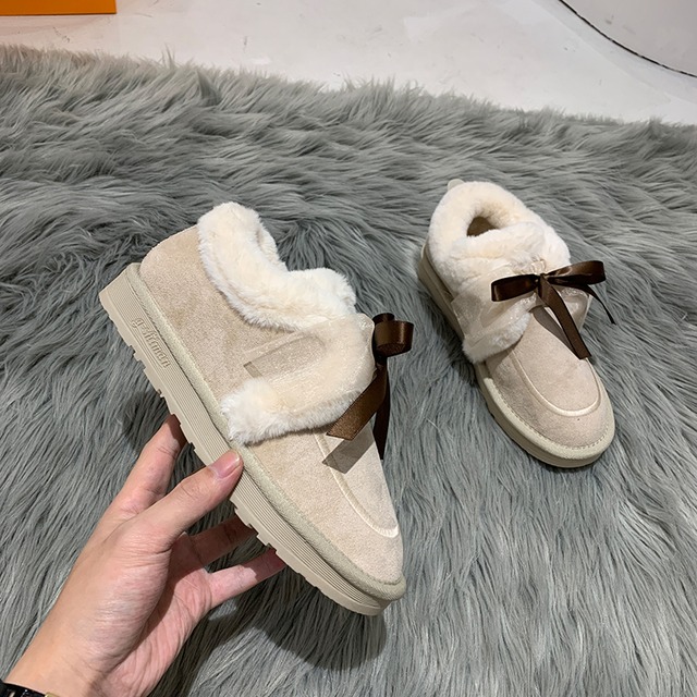 ブーツカジュアルベルベットレッド 靴 シューズ リボン コットン 大人ガーリー スウィート キュート フェイクシューズ27288483793