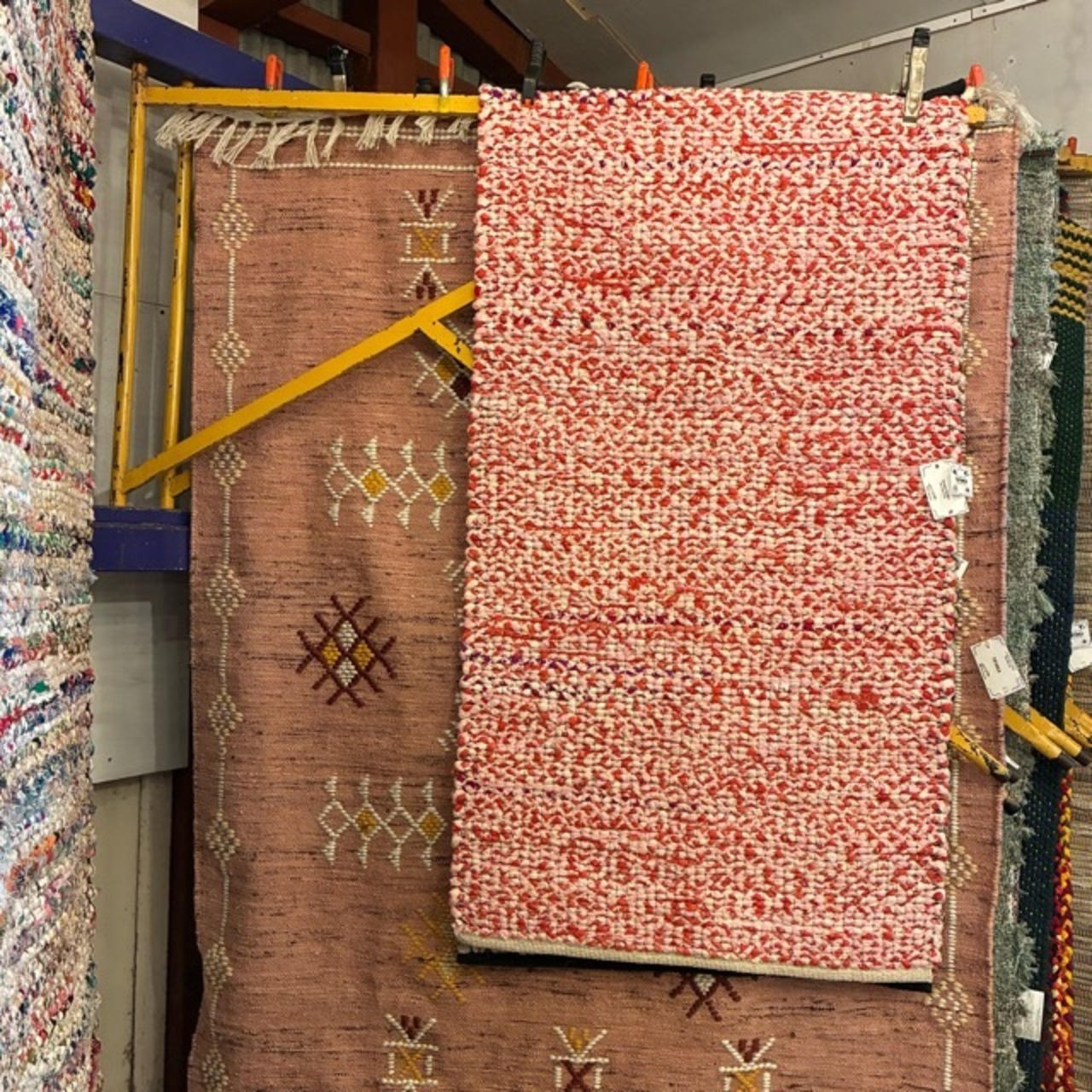 TOPANGA Homefurnishing　Recycle Cloth Rug Pink　80×140cm　リサイクルクロスラグ　ピンク　玄関マット　ベッド　ラグマット　リビング　玄関　椅子　サイドテーブル　コットン