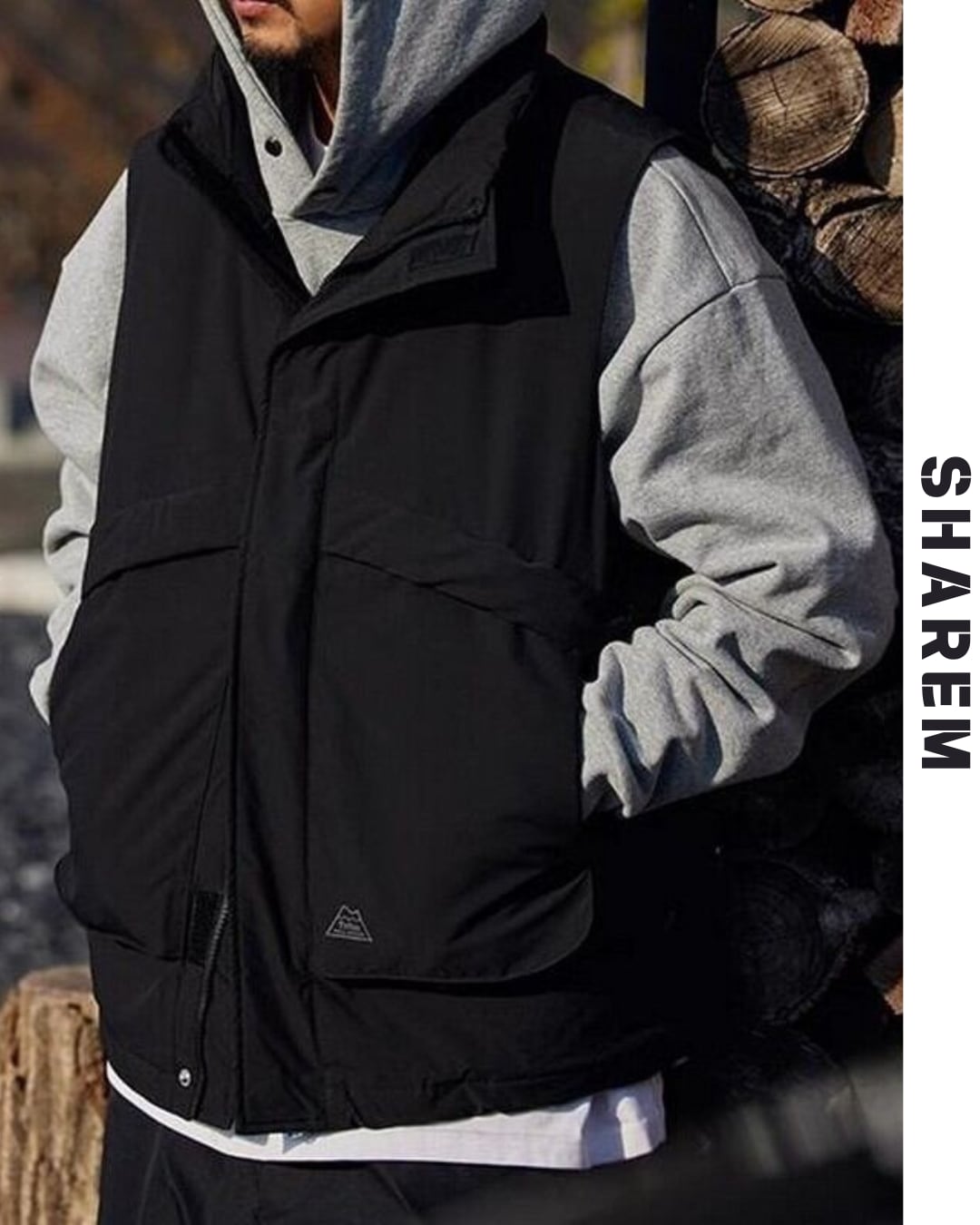 pocket down vest jacket B0013