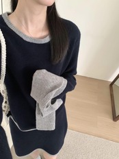 ニットトップス・スカート・スヌード3点セット