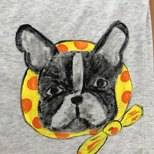 BUHIお絵描きTシャツ（レディースM)ほっかむり・オートミル