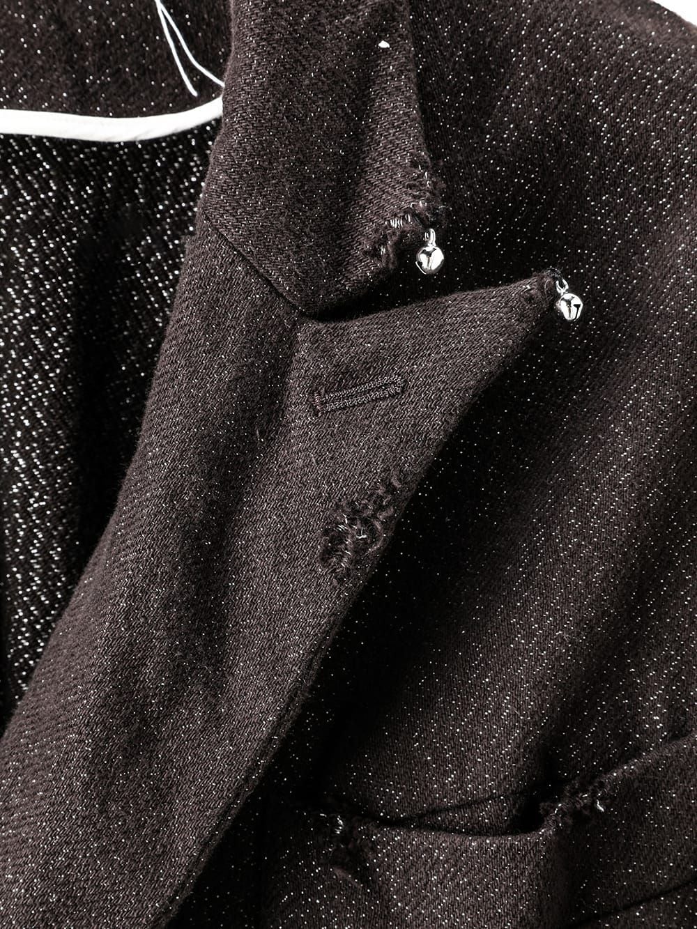 24AW】Midorikawa GLITTER NEL DAMAGE COAT (DARK BROWN LAME) MID24AW