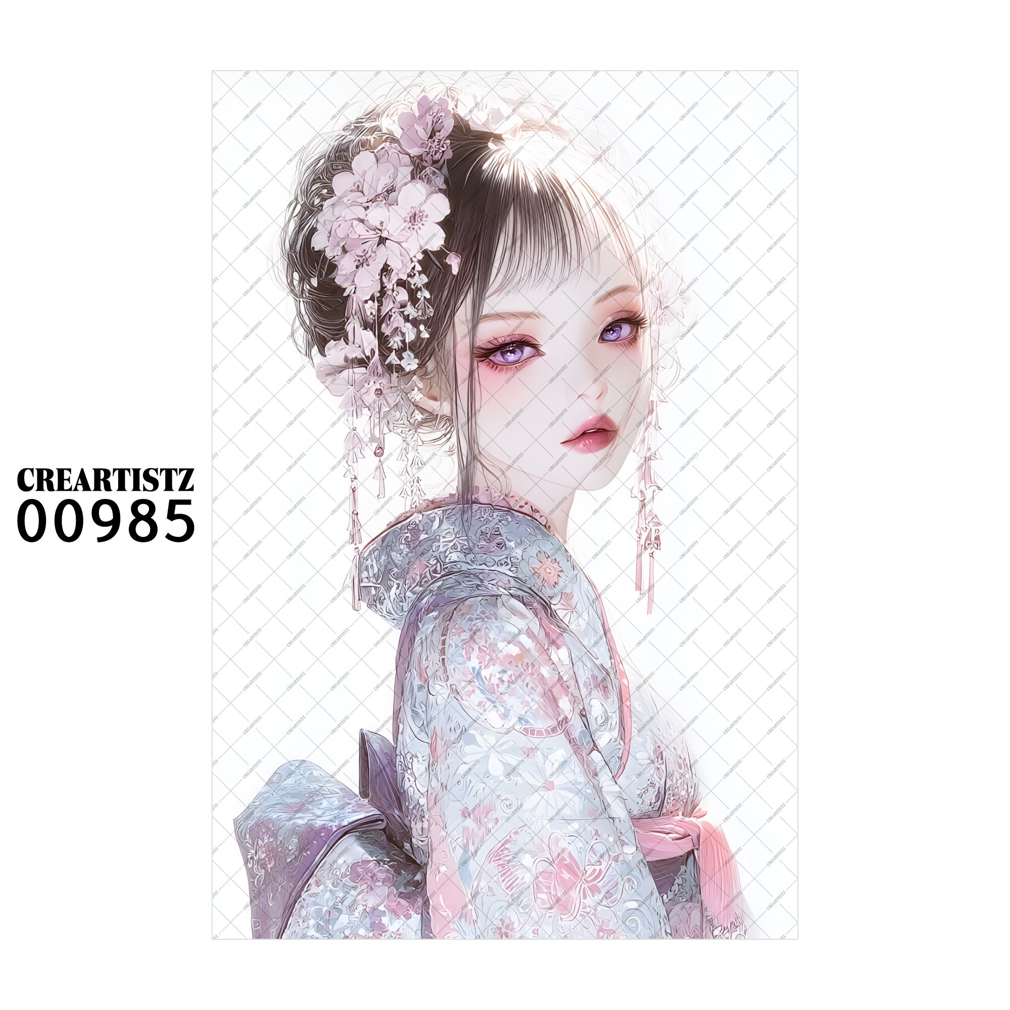 00985 ガール キュート オリジナル ペーパー/ステッカー 4枚セット CREARTISTZ