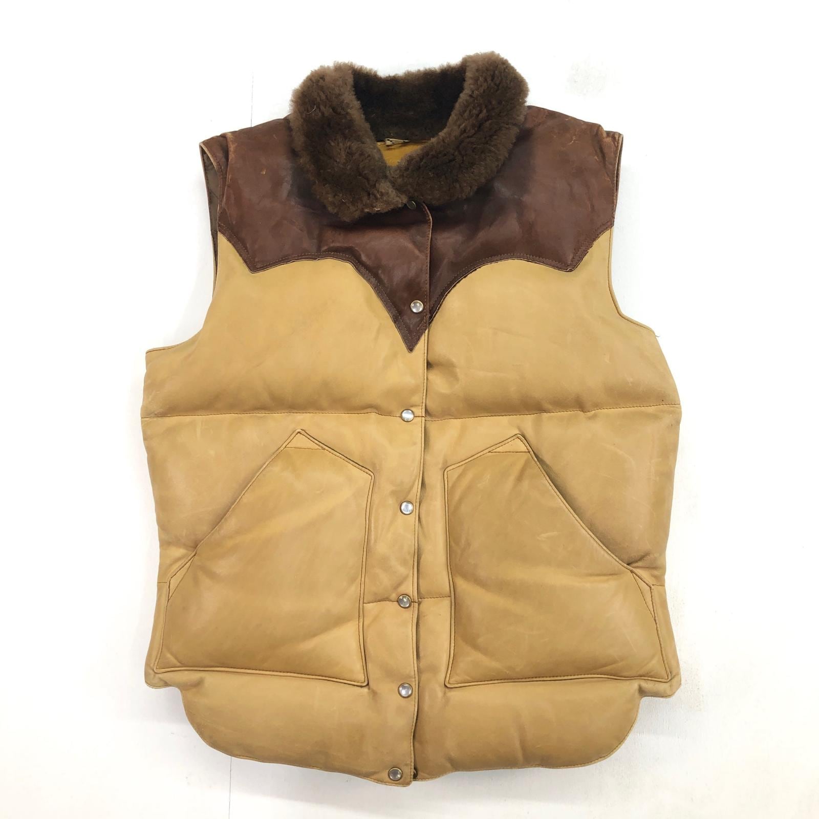 70s ロッキーマウンテン ダウンベスト 本革 ヴィンテージ ROCKY MOUNTAIN ロッキーマウンテン 70年代 LDV LEATHER DOWN VEST