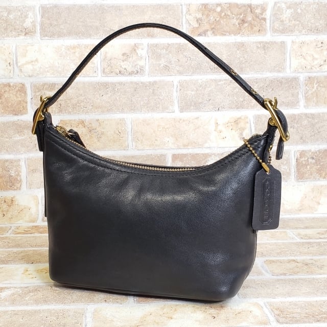 袋付きCOACH leather handbag ハンドバッグ　レザー　ブラック