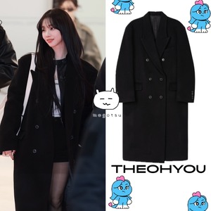 [8~9月再入庫予定]★aespa カリナ 着用！！【THE OHYOU】WOOL OVERSIZE LONG COAT (BLACK)