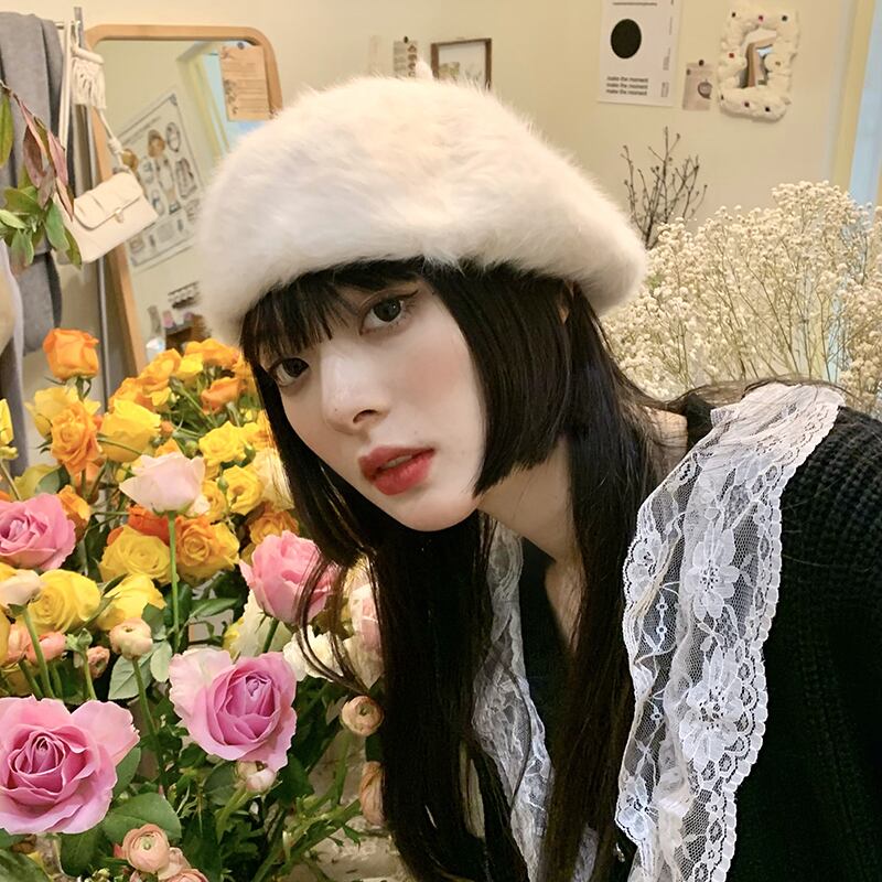 レッドスタイルオータムウィンタースタンダードロング レトロ 帽子 秋物 冬物 ベレット ヘアアクセサリー ブラック・アイド・ピーズ62968983294