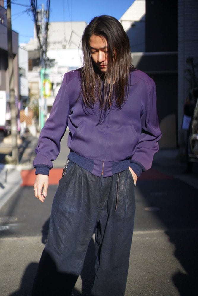 50s rayon Gabardine JKT purple